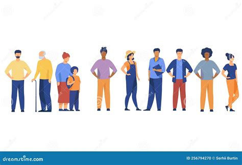 Diverse Crowd Of People Of Different Ages And Races Stock Vector