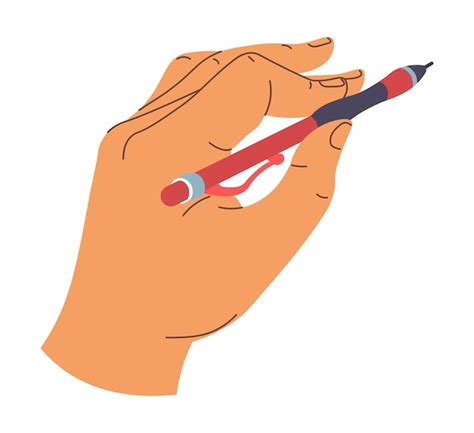 Premium Vector Writing Or Painting Isolated Hand With Tool For