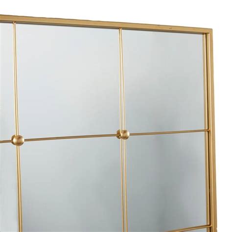Cosmoliving By Cosmopolitan Gold Metal Window Pane Inspired Wall Mirror