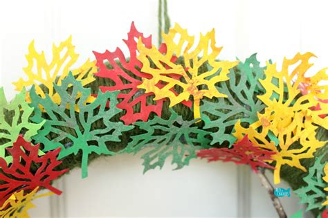 Paper Leaf Wreath With Paper Owl Fall Paper Craft Tutorial