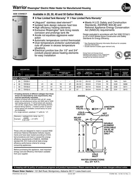 Rheem Electric Water Heater Wiring Diagram Wiring Diagram And Schematics