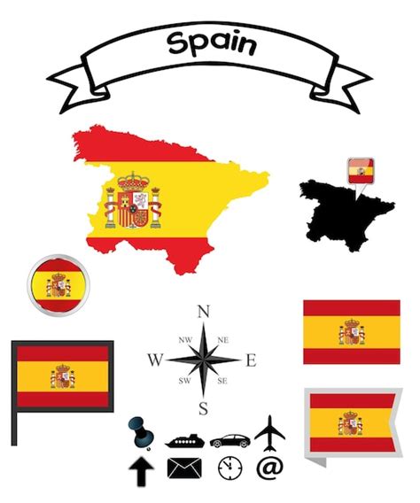 Premium Vector Spain Set Official Flags Collection