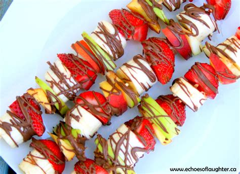 Chocolate Drizzled Fruit Sticks Echoes Of Laughter