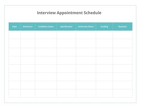 Appointment Schedule Template - Excel Templates - Excel Templates