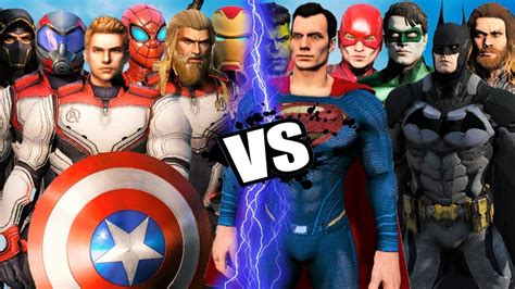 The Avengers Endgame Suits Vs Justice League Epic Battle Youtube