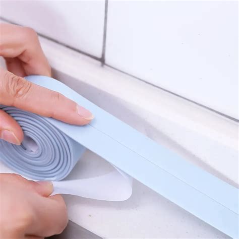 1 Roll Pvc Home Bathtub Wall Sealing Strip Self Adhesive Tape Kitchen Sink Basin Edge Sealing