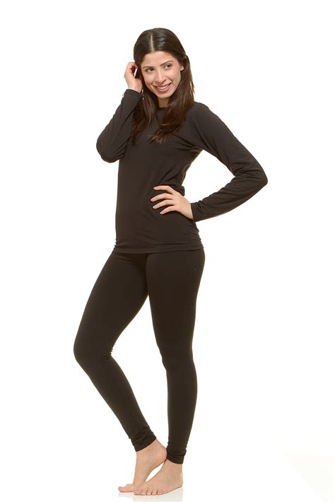 Thermajane Womens Ultra Soft Thermal Underwear Long Johns Set With