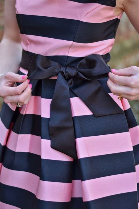 Navy And Pink Striped Dress Fashion Winter Fashion Outfits Style