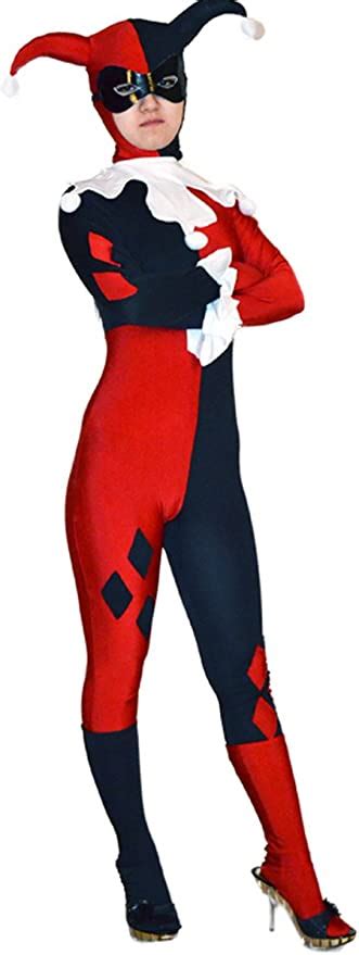 Adult Harley Quinn Costume Women Clown Cosplay Halloween Bodysuit