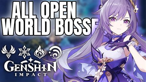 Genshin Impact All Open World Bosses 1440p60fps Youtube