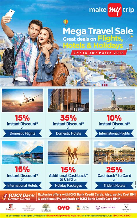 Make My Trip Mega Travel Sale Great Deals On Flights Hotels And Holidays Ad Advert Gallery