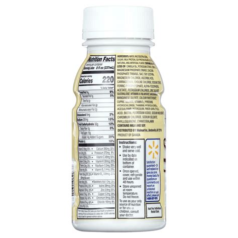 Equate Original Nutritional Shake Vanilla 8 Fl Oz 6 Count