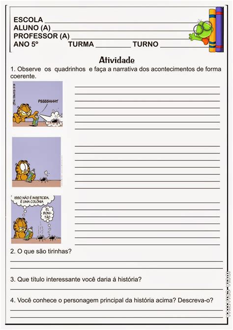 Educar X Atividades De Produção De Texto 5° Ano