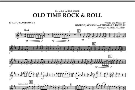 Old Time Rock And Roll Eb Alto Saxophone 2 Sheet Music Paul Murtha Concert Band