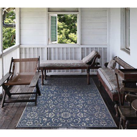 Get the perfect size, shape and color of rugs for your space. Monte Carlo Summer Vines Navy-Ivory Indoor/Outdoor Area ...