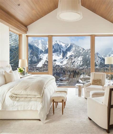 Breathtaking Bedroom With Snowy Mountain View In 2021 Interior Home