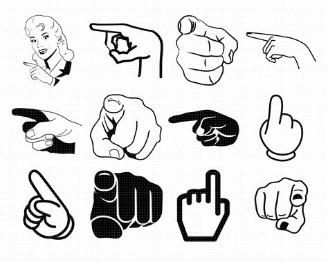 Pointing Finger Svg Eps Png Dxf Clipart For Cricut And Etsy Canada