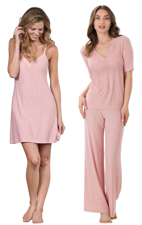 pink naturally nude chemise and pajama t set in women s great t values pajamas for women