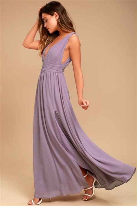 Dusty Purple Dress Maxi Dress Sleeveless Dress V Neck Dress Lulus
