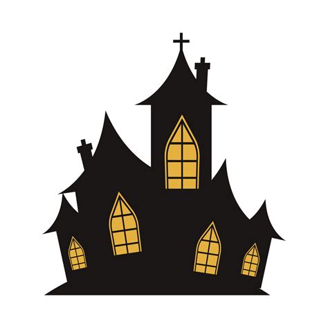 Scary Haunted House Vector Design On A White Background Halloween
