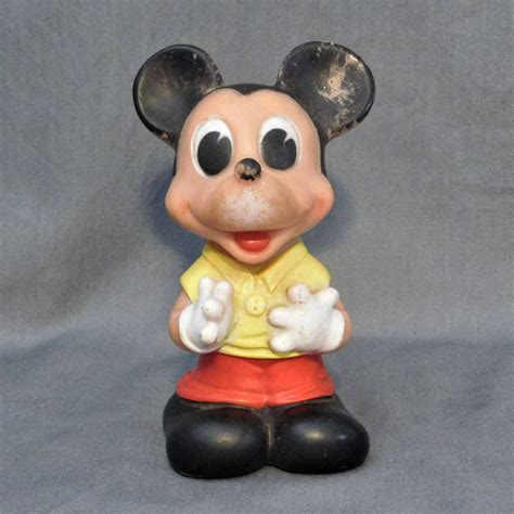 Vintage Mickey Mouse Toy Walt Disney Productions Mickey Squeaker Toy Mickey Rubber Squeaky
