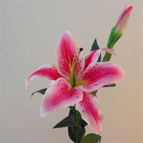 Real Touch Stargazer Lily Pink 88cm Artificial Flowers