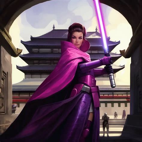 Imperial Palace Warrior Woman With Pink Skin And Purple Armor Wielding