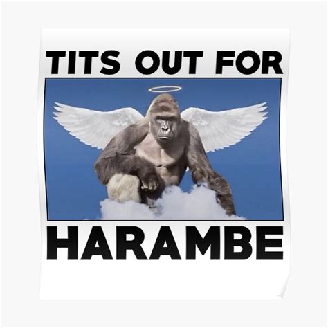 Tits Out For Harambe Poster For Sale By Galaxe Redbubble