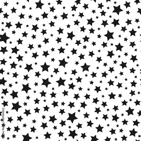 Stars Vector Seamless Background Vector Space Star Pattern Black