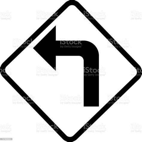 Turn Left Sign Icon Traffic Sign Vector Illustration Stock Illustration