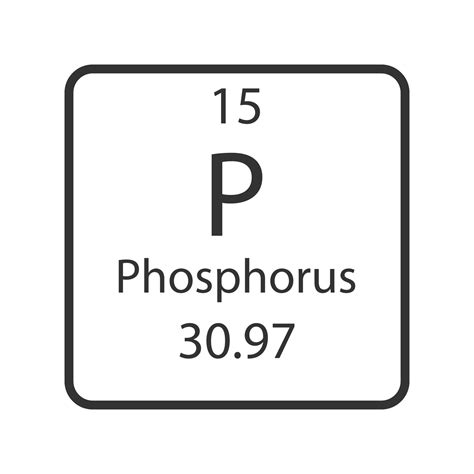 Phosphorus Symbol Chemical Element Of The Periodic Table Vector