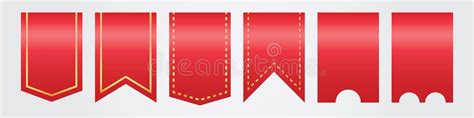 Set Of Red Arch Banner Icon Stock Illustration Illustration Of Icon