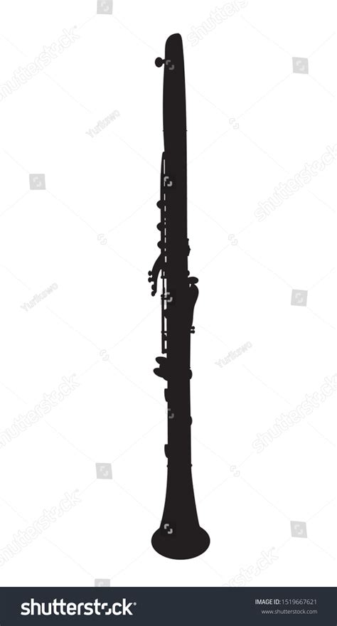 Silhouette Musical Instrument Clarinet Vector Illustration Stock Vector