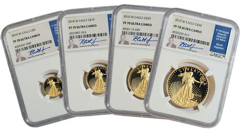 Rhett Jeppson Signed Pf70 Gold American Eagle Proof Coins