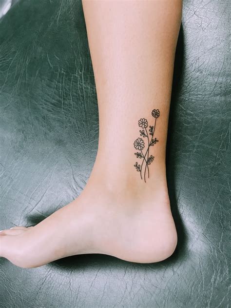 Flower Ankle Tattoo Tattoos Pawprint Tattoo Flower Tattoo On Ankle