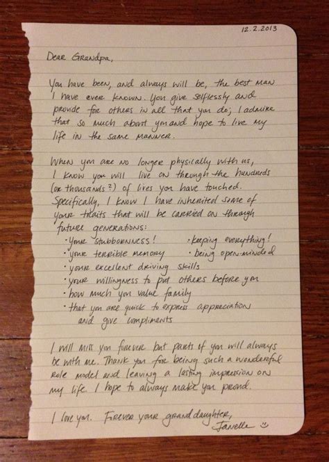 Letter To My Grandpa December 2013 Handwritten Letters Lettering