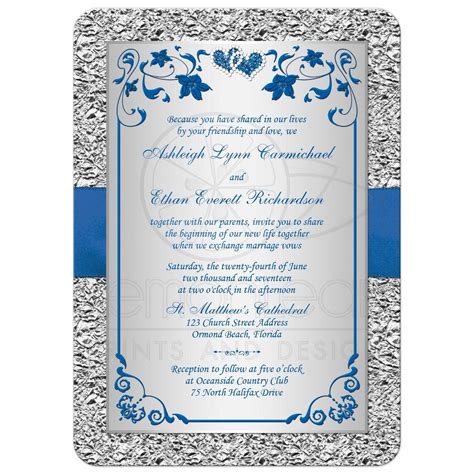 Royal Blue And Silver Wedding Invitations Royal Blue Wedding Invitation