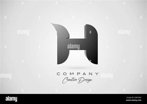 Alphabet Letter H Icon Logo In Black Gradient Creative Design For
