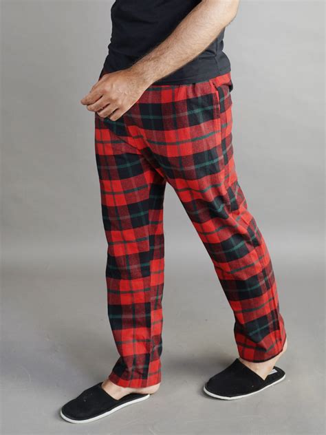 Christmas Red Checkered Flannel Pants For Men Bombay Trooper