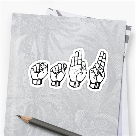 Stfu Sign Language Sticker By Thehiphopshop Redbubble