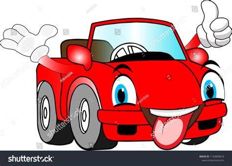 Funny Red Car Cartoon Stock Vector Royalty Free 1103858819 Shutterstock