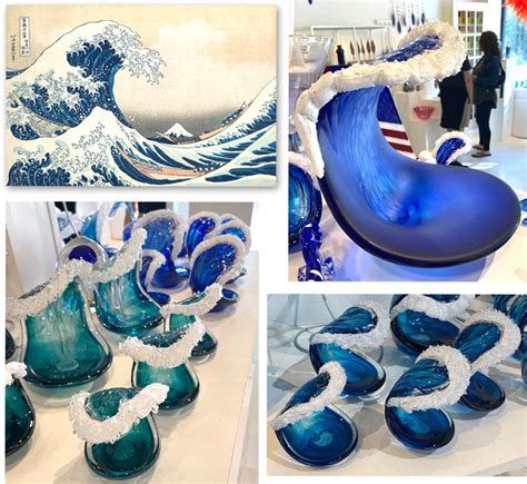 Glass Versions Of Hokusais Iconic Great Wave The Artsology Blog
