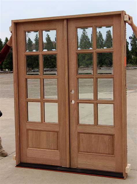 Exterior Mahogany Double Doors 8 Lites