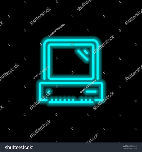 Computer Blue Glowing Neon Ui Ux Stock Vector Royalty Free 692601244