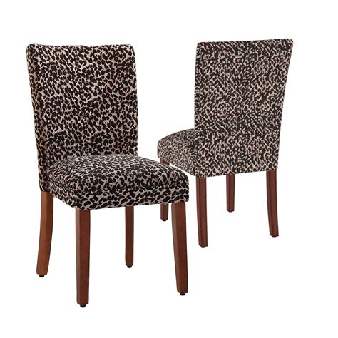 Homepop Parsons Upholstered Accent Dining Chair Set Of 2 Lepord Print