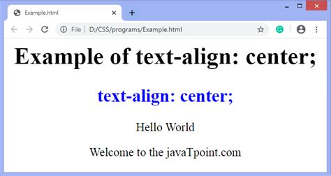 How To Center Text In Css Javatpoint