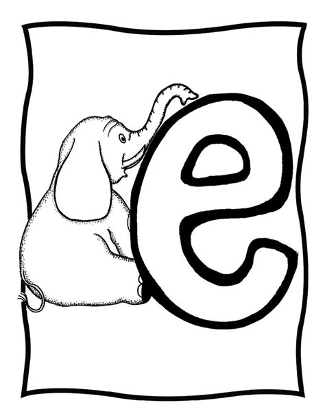 E Is For Elephant Coloring Elephant Theme Pinterest Alphabet