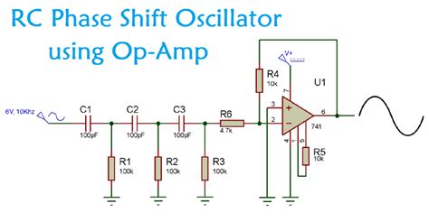 Rc Phase Shift Oscillator Circuit Using Op Amp