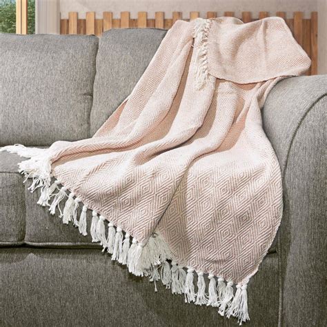 Selina Metallic Herringbone Cotton Throw Blanket