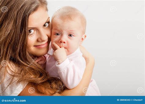 Young Mother Holding Her Baby Girl On Hands Stock Image Image Of